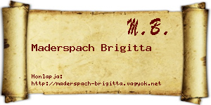 Maderspach Brigitta névjegykártya